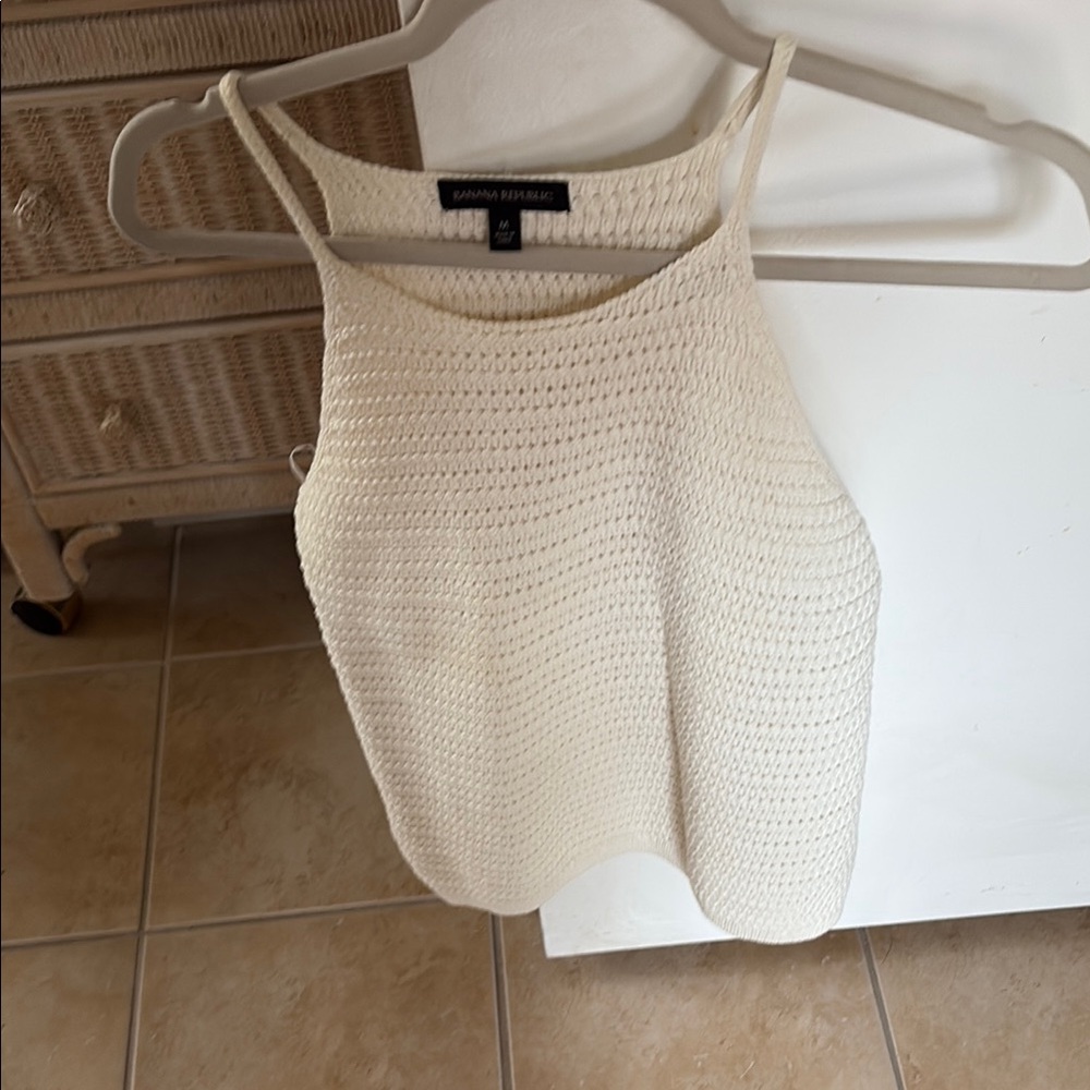 Banana Republic Cream Ribbed Tank Top